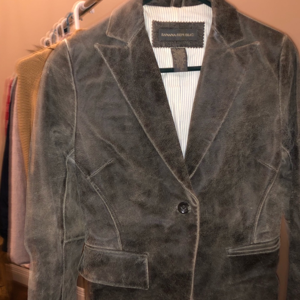 Banana Republic Moto leather Bomber Blazer